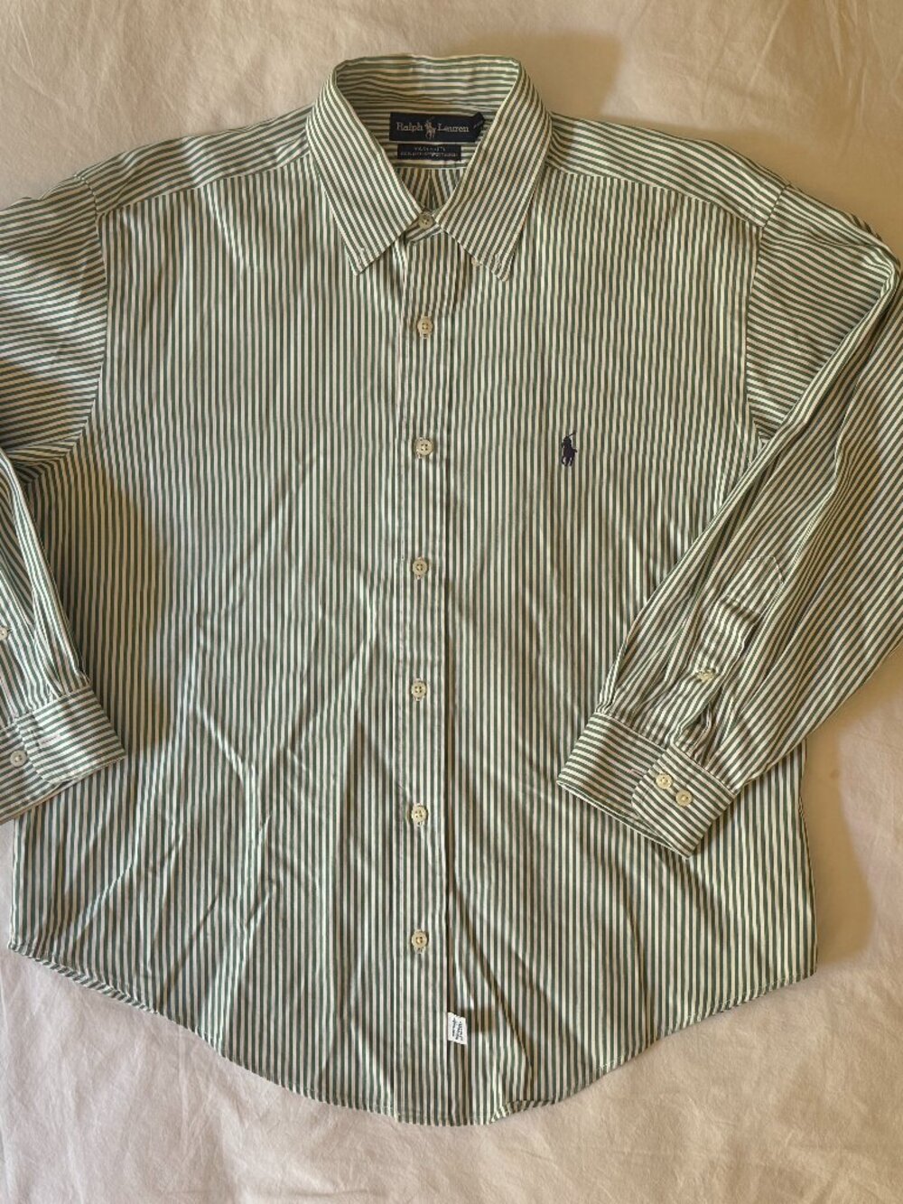 Vintage Ralph Lauren Men's Striped Cotton Oxford Shirt